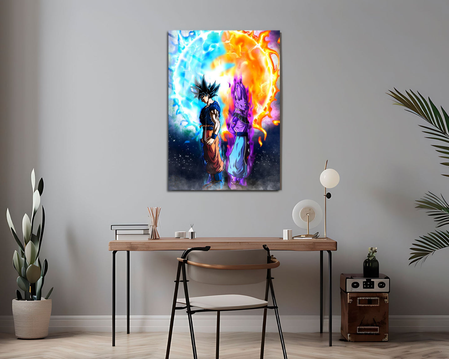 Anime Town Creations Metal Poster Dragon Ball Goku Beerus Flare 16" x 24" Home Goods - Anime Dragon Ball Metal Poster