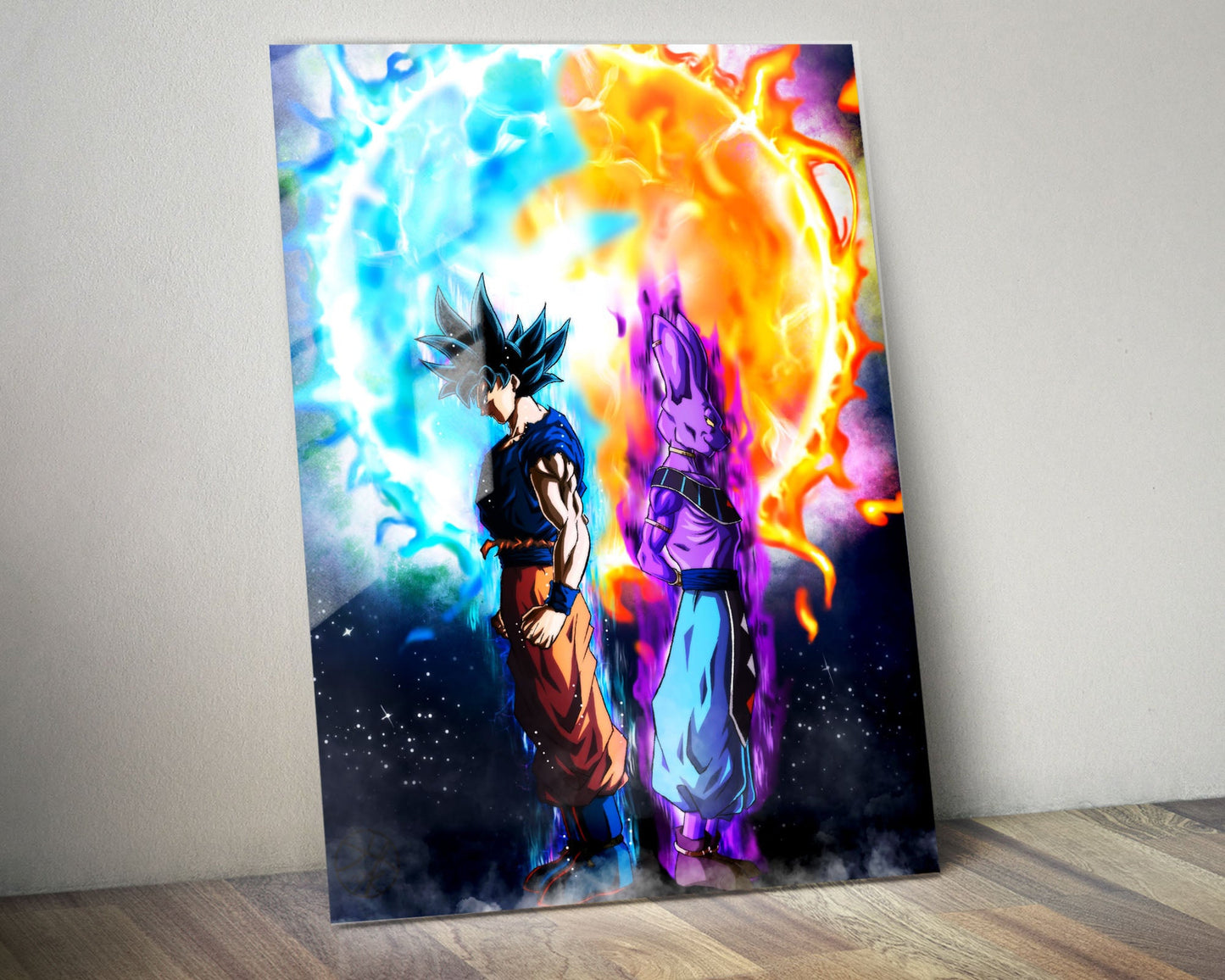 Anime Town Creations Metal Poster Dragon Ball Goku Beerus Flare 24" x 36" Home Goods - Anime Dragon Ball Metal Poster