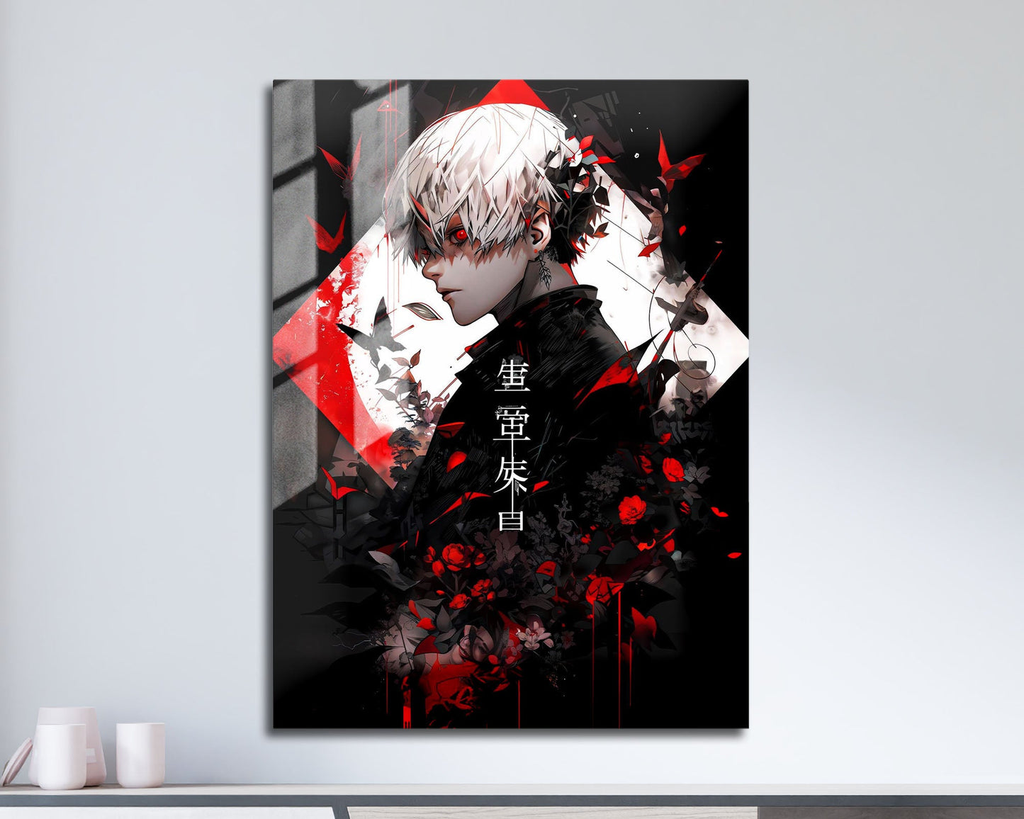 Anime Town Creations Metal Poster Tokyo Ghoul Ken Kaneki Red 11" x 17" Home Goods - Anime Tokyo Ghoul Metal Poster
