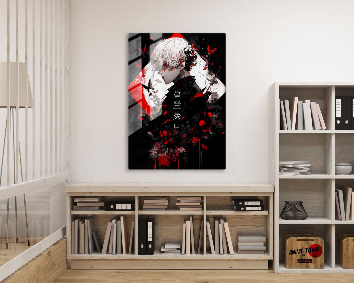 Anime Town Creations Metal Poster Tokyo Ghoul Ken Kaneki Red 16" x 24" Home Goods - Anime Tokyo Ghoul Metal Poster