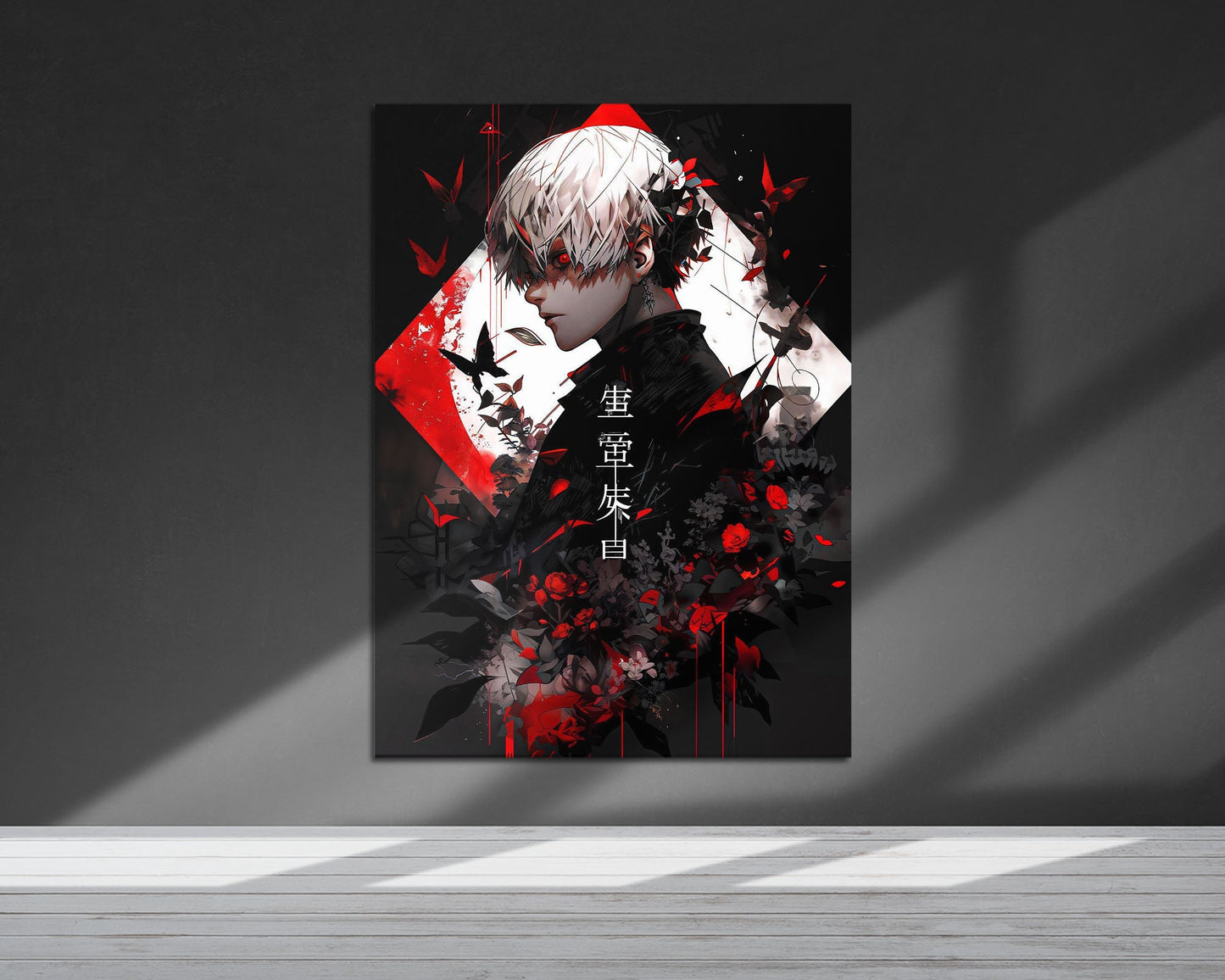 Anime Town Creations Metal Poster Tokyo Ghoul Ken Kaneki Red 24" x 36" Home Goods - Anime Tokyo Ghoul Metal Poster