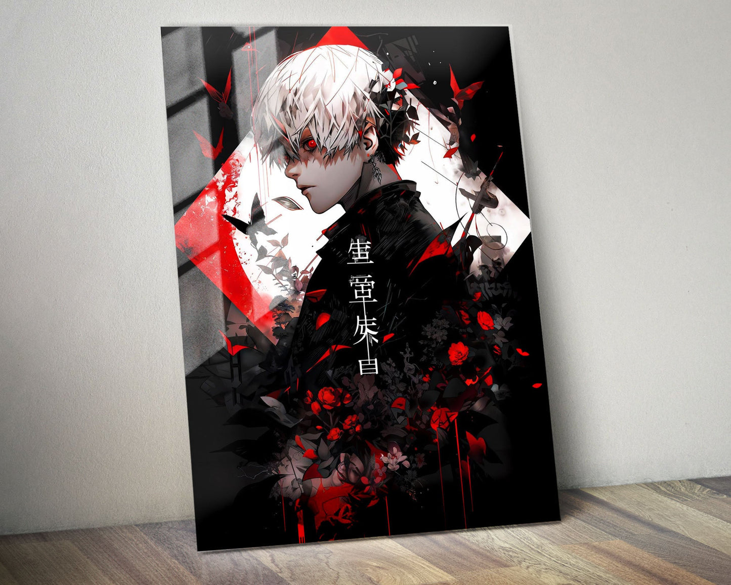 Anime Town Creations Metal Poster Tokyo Ghoul Ken Kaneki Red 24" x 36" Home Goods - Anime Tokyo Ghoul Metal Poster