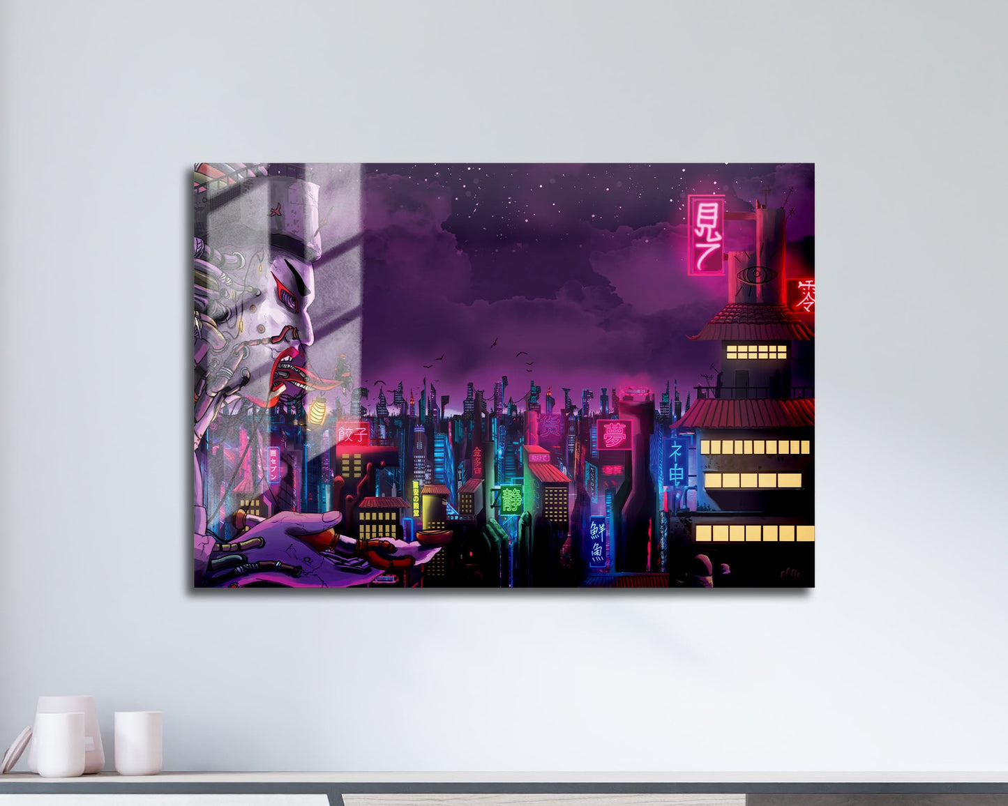 Anime Town Creations Metal Poster Landscape Akatsuki Village 17" x 11" Home Goods - Anime Demon Slayer Metal Poster