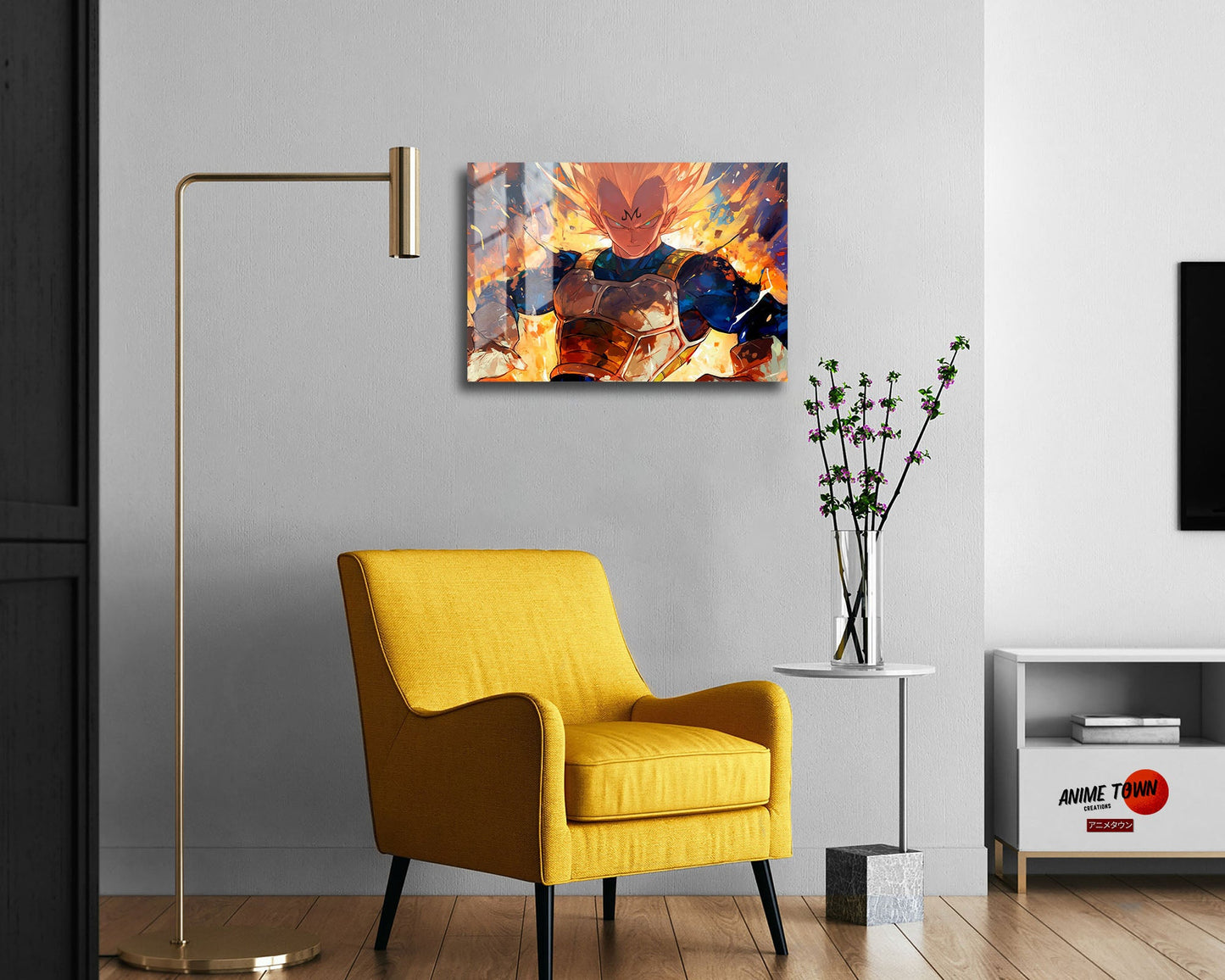 Anime Town Creations Metal Poster Landscape Dragon Ball Artistic Majin Vegeta 17" x 11" Home Goods - Anime Dragon Ball Metal Poster
