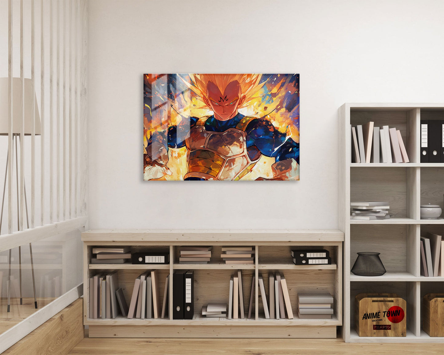 Anime Town Creations Metal Poster Landscape Dragon Ball Artistic Majin Vegeta 24" x 16" Home Goods - Anime Dragon Ball Metal Poster