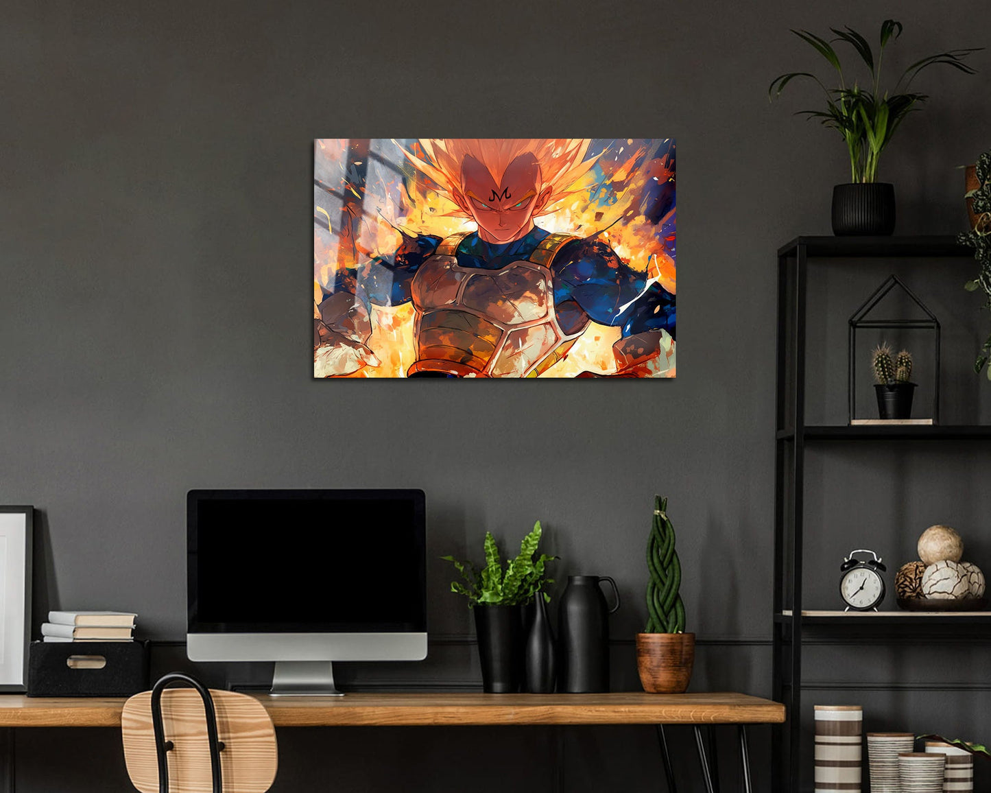 Anime Town Creations Metal Poster Landscape Dragon Ball Artistic Majin Vegeta 24" x 16" Home Goods - Anime Dragon Ball Metal Poster