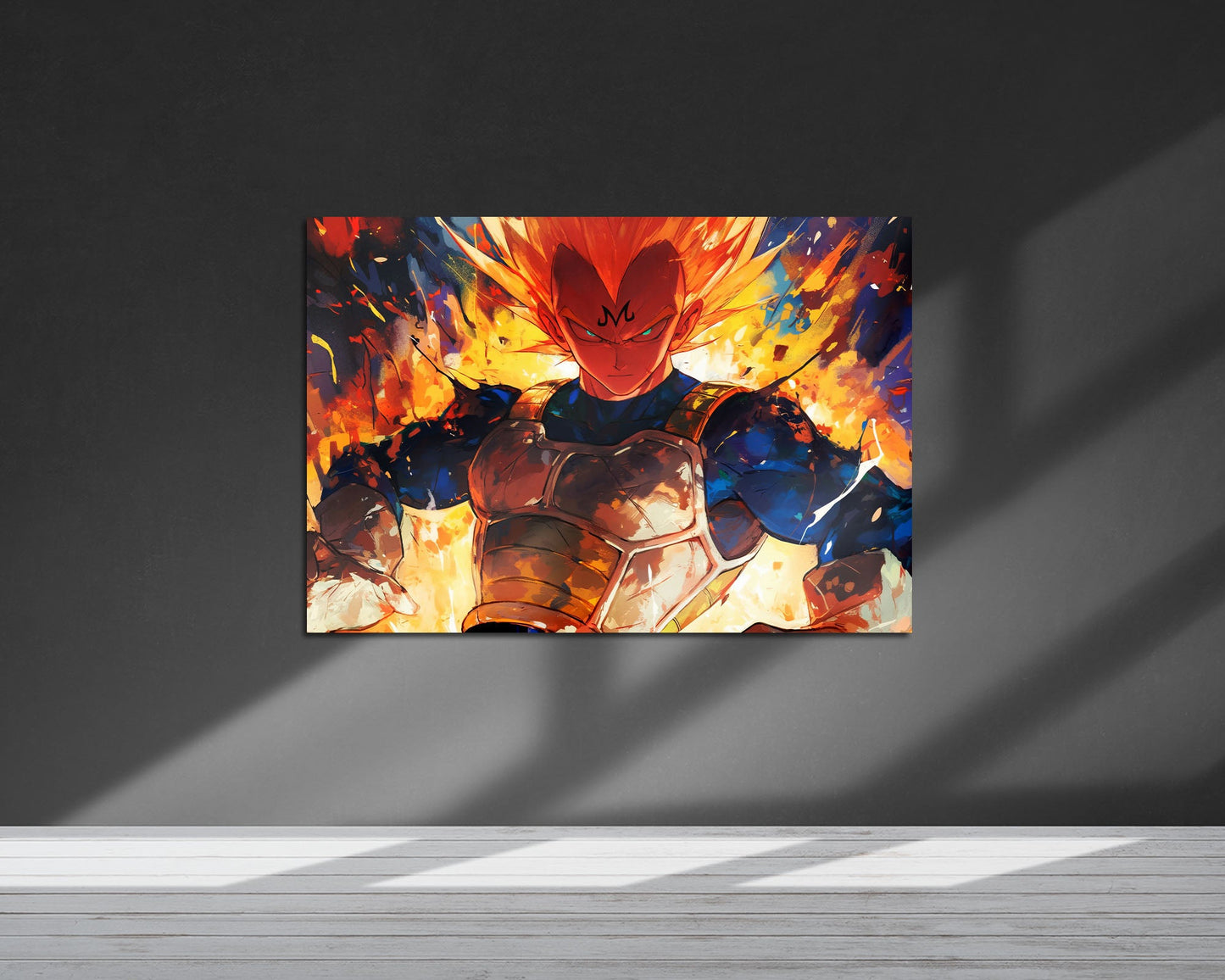 Anime Town Creations Metal Poster Landscape Dragon Ball Artistic Majin Vegeta 36" x 24" Home Goods - Anime Dragon Ball Metal Poster