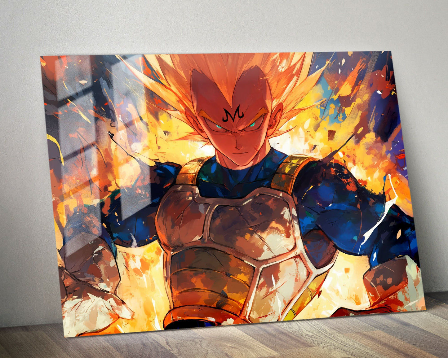 Anime Town Creations Metal Poster Landscape Dragon Ball Artistic Majin Vegeta 36" x 24" Home Goods - Anime Dragon Ball Metal Poster