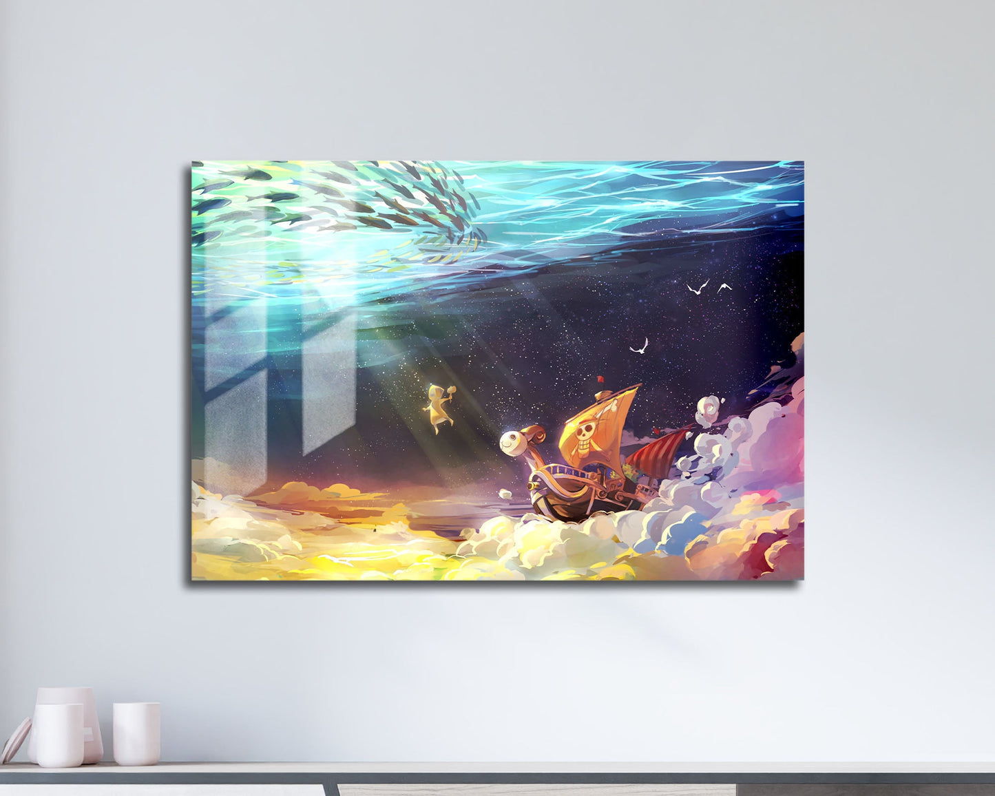 Anime Town Creations Metal Poster Landscape One Piece Going Merry 17" x 11" Home Goods - Anime One Piece Metal Poster
