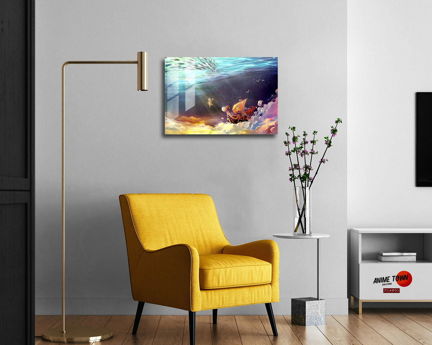 Anime Town Creations Metal Poster Landscape One Piece Going Merry 17" x 11" Home Goods - Anime One Piece Metal Poster