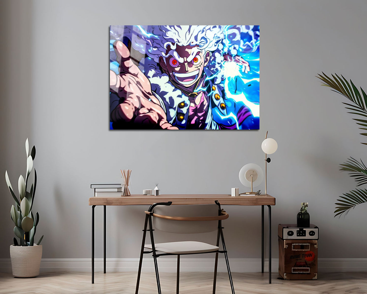 Anime Town Creations Metal Poster Landscape One Piece Luffy Gear 5 Joyboy 7" x 5" Home Goods - Anime One Piece Metal Poster