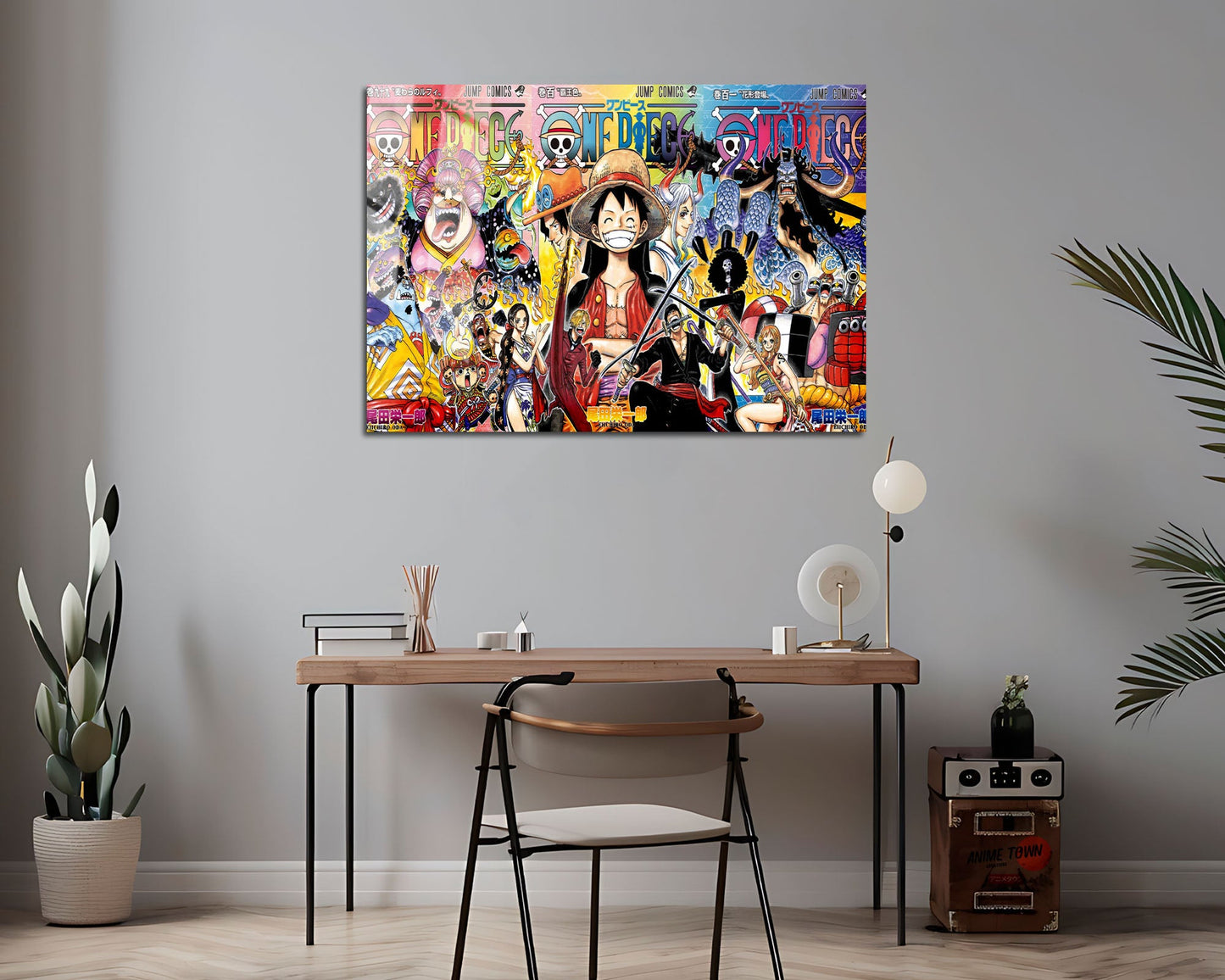Anime Town Creations Metal Poster Landscape One Piece Managa Cover Collage 7" x 5" Home Goods - Anime One Piece Metal Poster