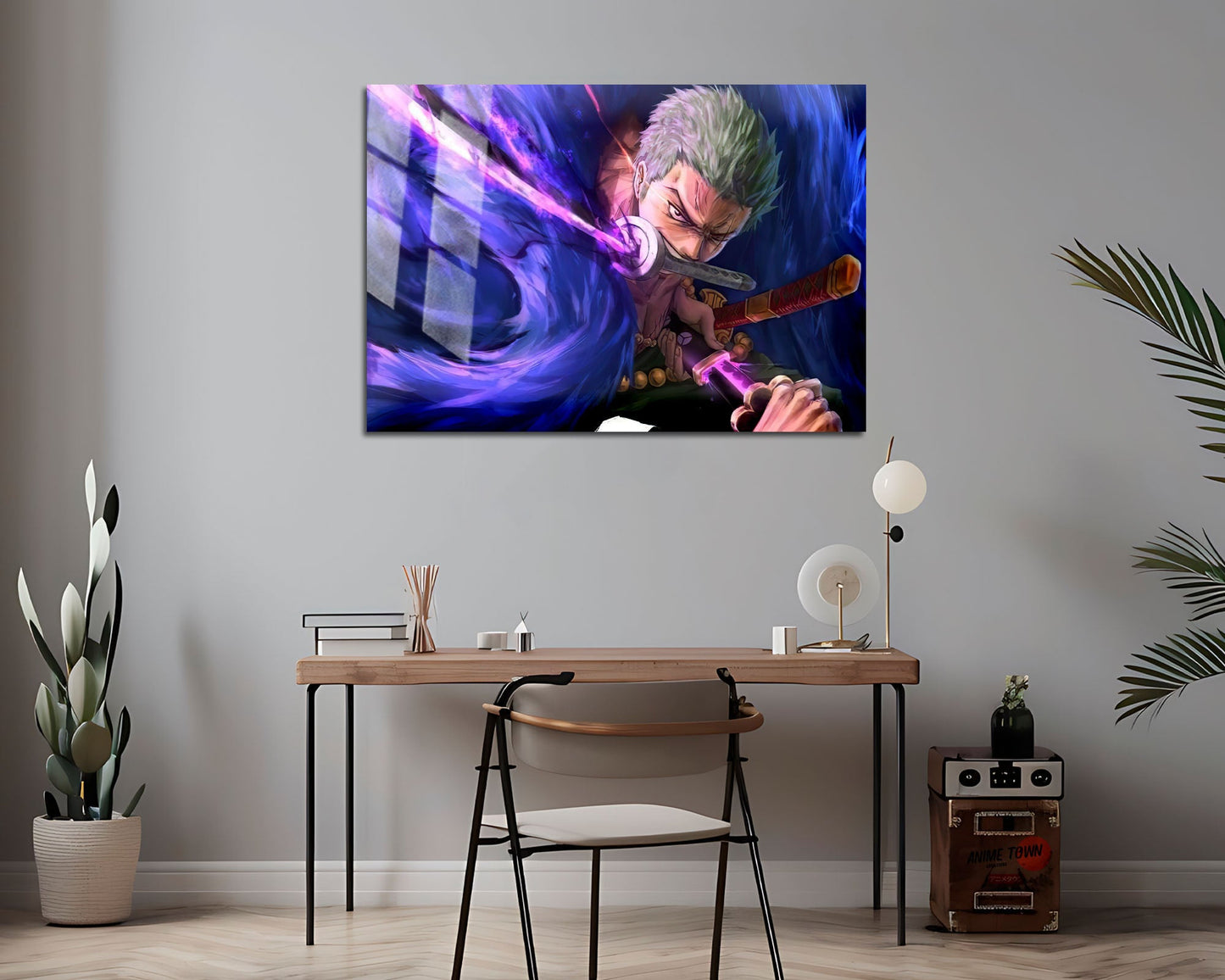 Anime Town Creations Metal Poster Landscape One Piece Zoro Katana 7" x 5" Home Goods - Anime One Piece Metal Poster