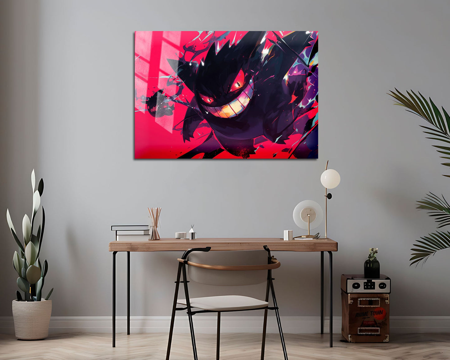 Anime Town Creations Metal Poster Landscape Pokemon Gengar Flames 7" x 5" Home Goods - Anime Pokemon Metal Poster