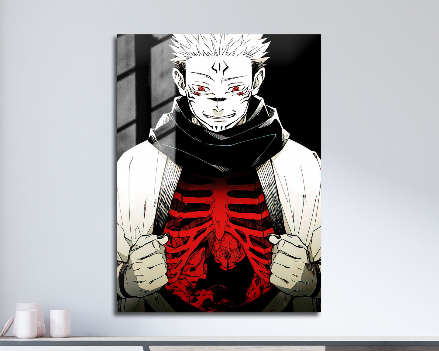 Anime Town Creations Metal Poster Jujutsu Kaisen Sukuna Heart 11" x 17" Home Goods - Anime Jujutsu Kaisen Metal Poster