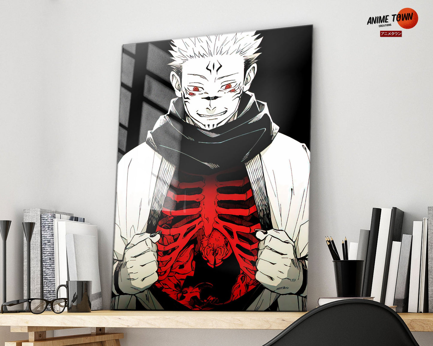 Anime Town Creations Metal Poster Jujutsu Kaisen Sukuna Heart 11" x 17" Home Goods - Anime Jujutsu Kaisen Metal Poster