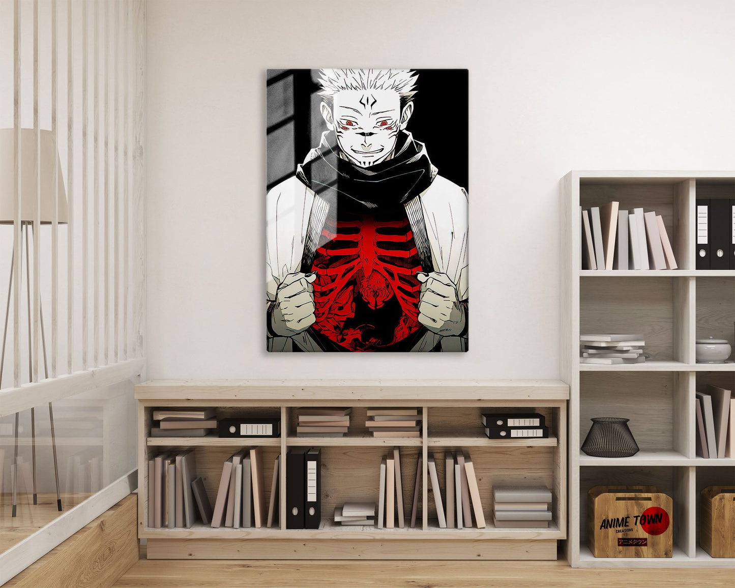 Anime Town Creations Metal Poster Jujutsu Kaisen Sukuna Heart 16" x 24" Home Goods - Anime Jujutsu Kaisen Metal Poster