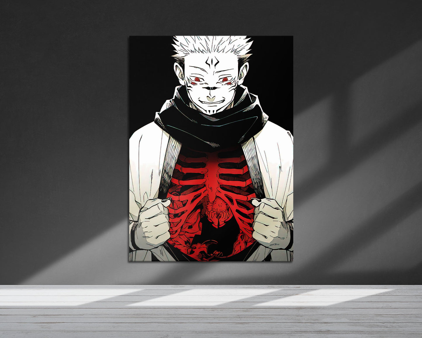 Anime Town Creations Metal Poster Jujutsu Kaisen Sukuna Heart 24" x 36" Home Goods - Anime Jujutsu Kaisen Metal Poster