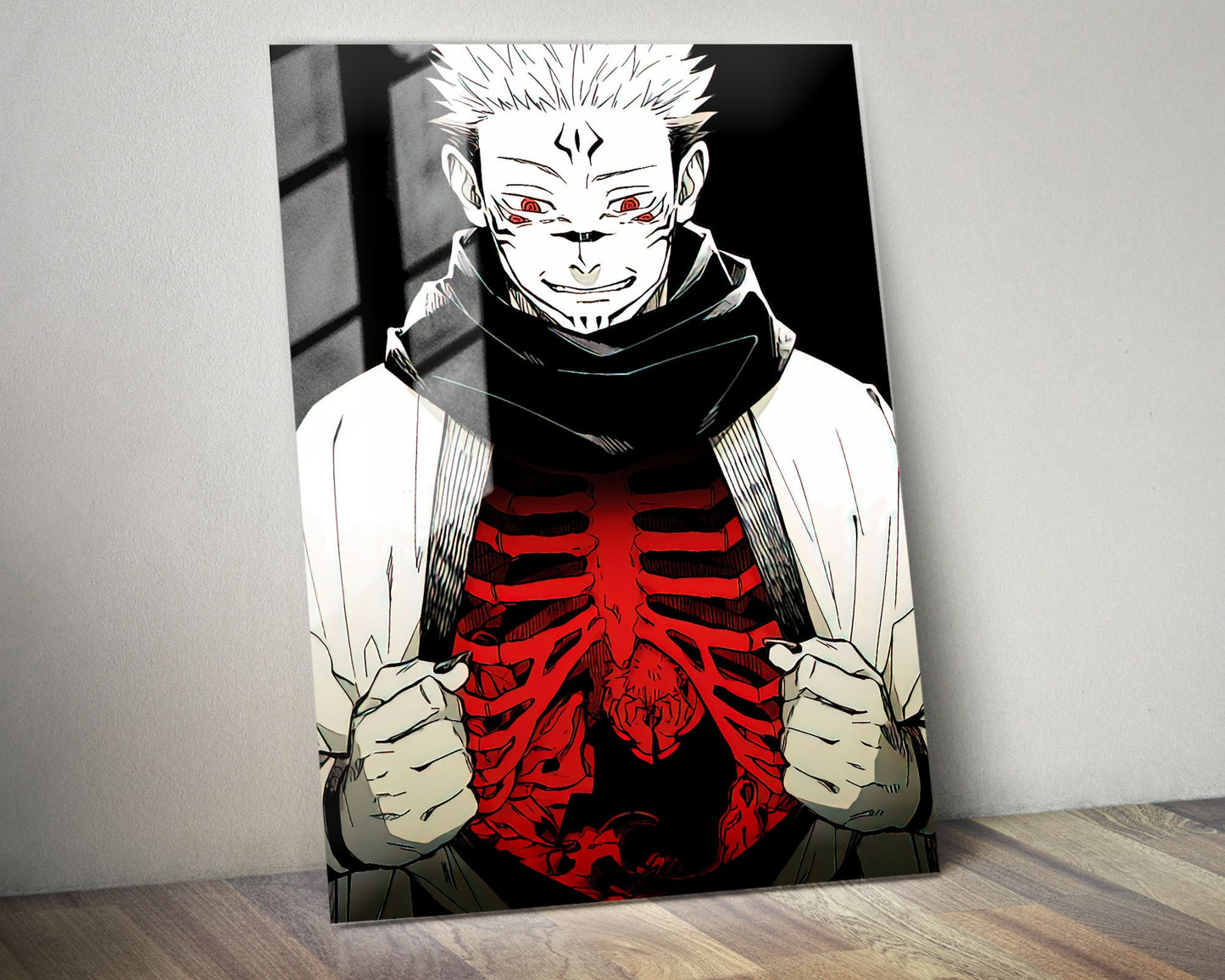 Anime Town Creations Metal Poster Jujutsu Kaisen Sukuna Heart 24" x 36" Home Goods - Anime Jujutsu Kaisen Metal Poster