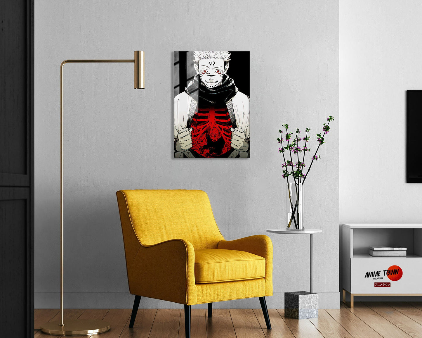 Anime Town Creations Metal Poster Jujutsu Kaisen Sukuna Heart 5" x 7" Home Goods - Anime Jujutsu Kaisen Metal Poster