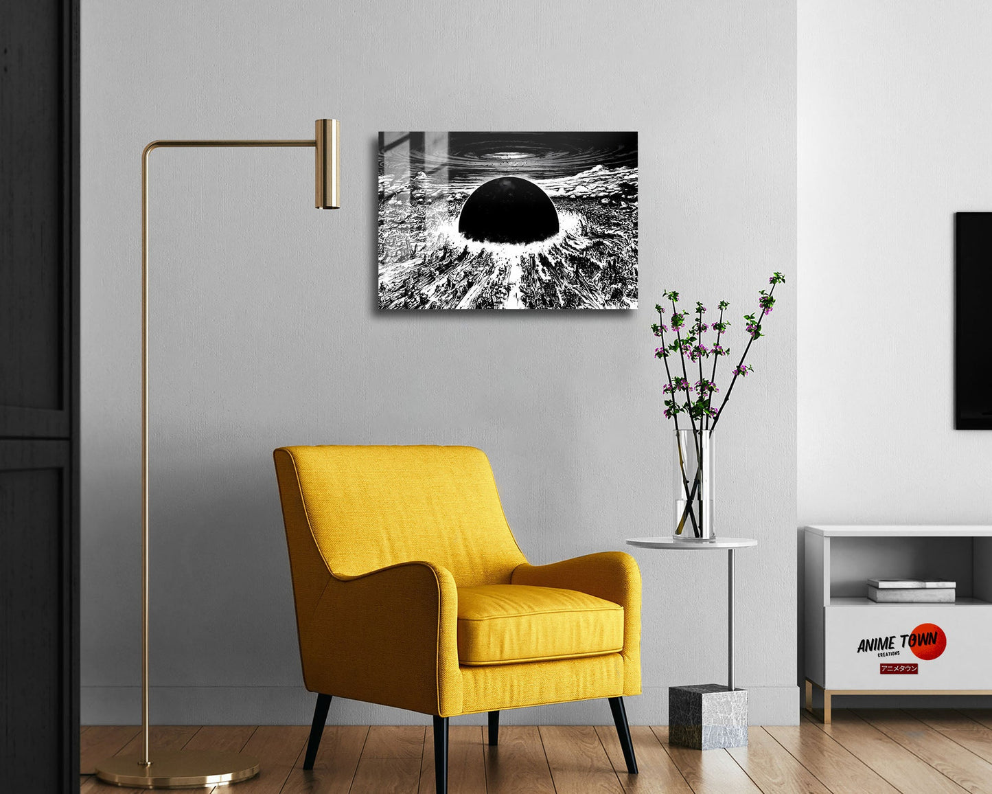 Anime Town Creations Metal Poster Landscape Akira Neo Tokyo Explosion 17" x 11" Home Goods - Anime Akira Metal Poster