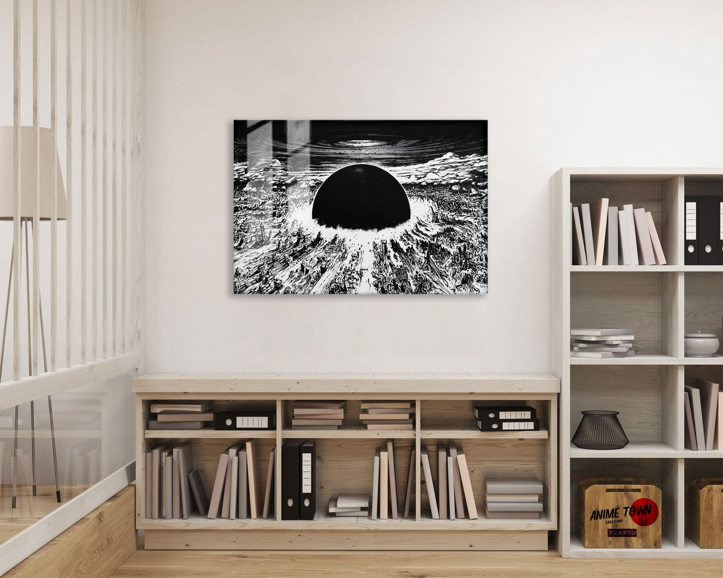 Anime Town Creations Metal Poster Landscape Akira Neo Tokyo Explosion 24" x 16" Home Goods - Anime Akira Metal Poster
