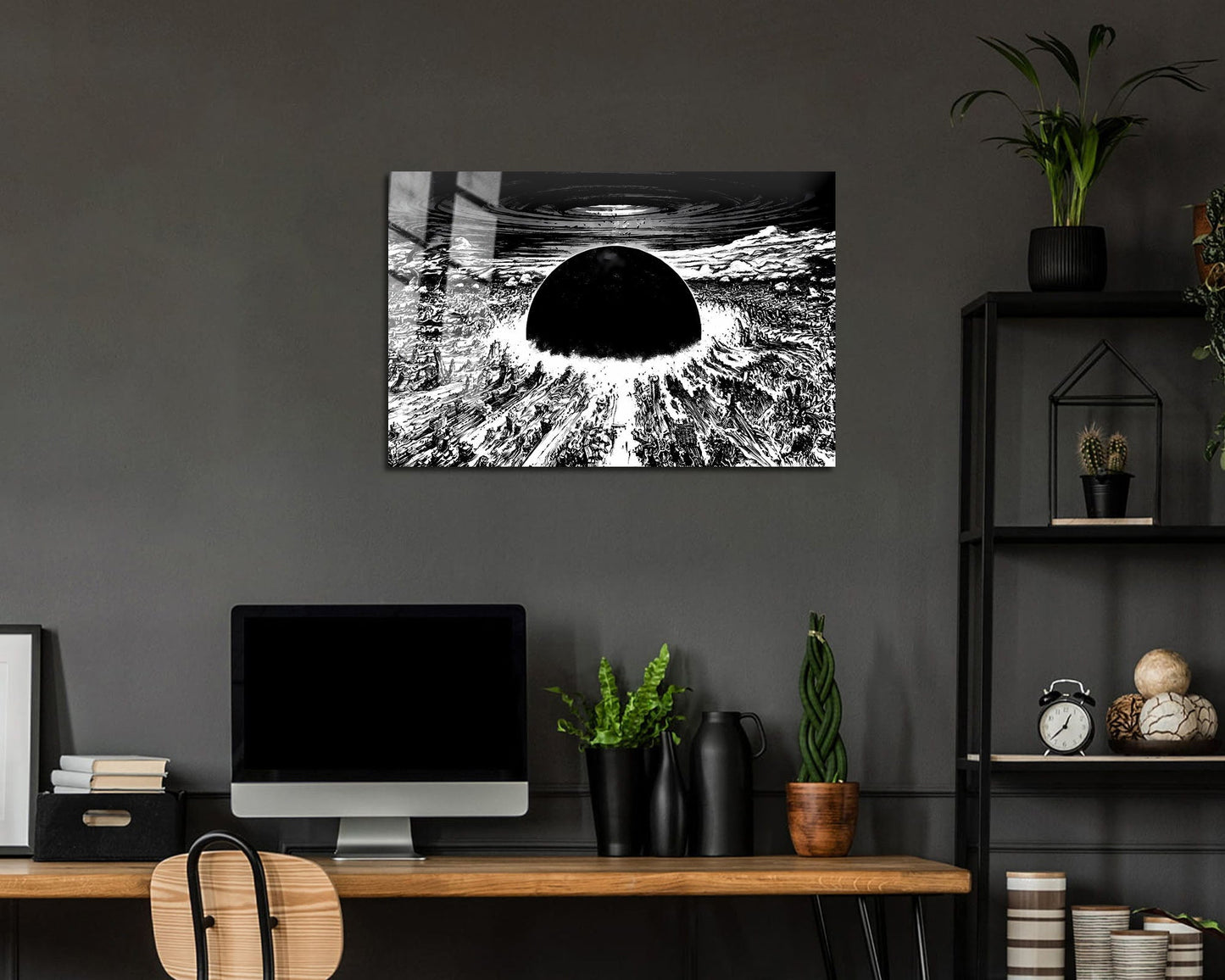 Anime Town Creations Metal Poster Landscape Akira Neo Tokyo Explosion 24" x 16" Home Goods - Anime Akira Metal Poster