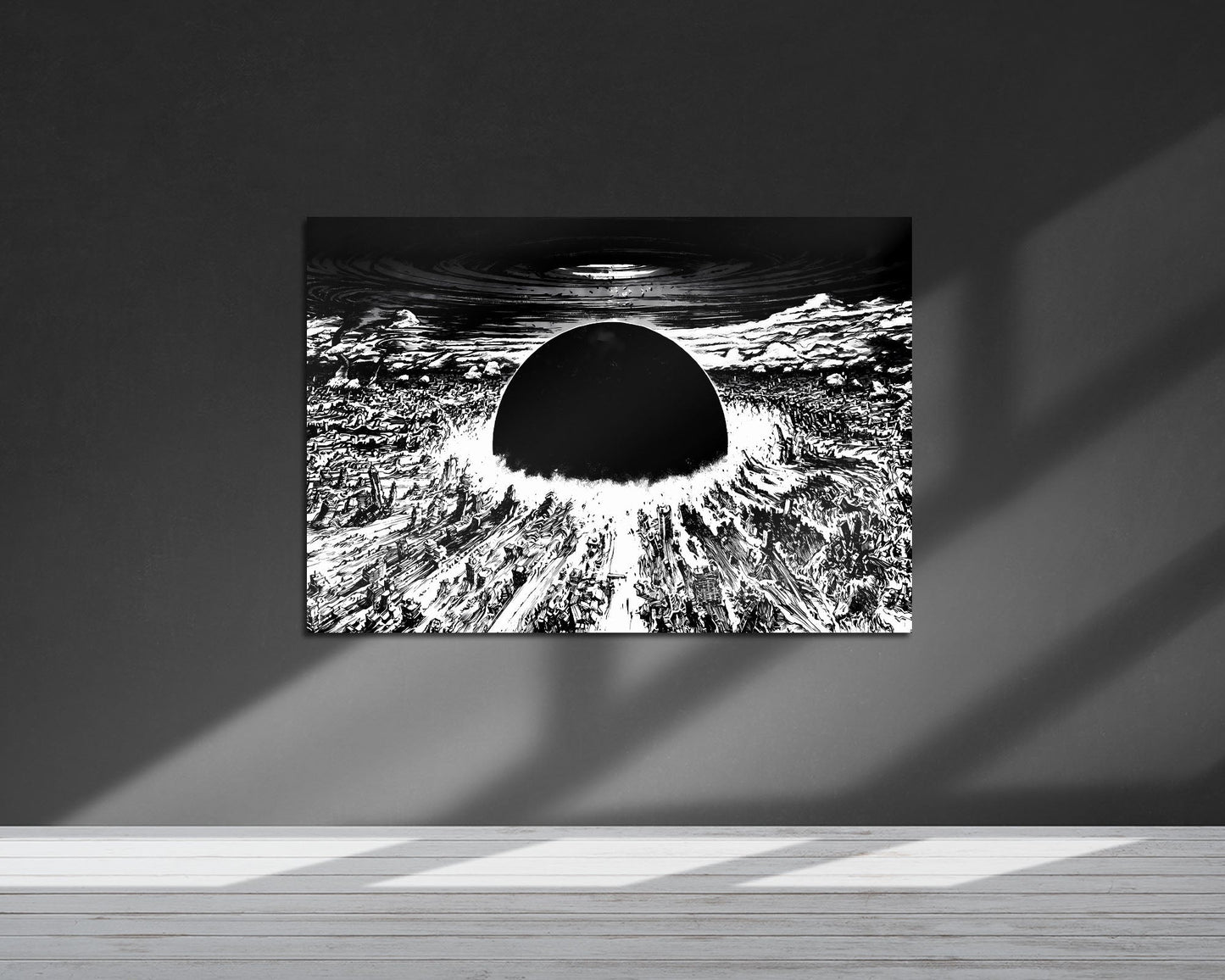 Anime Town Creations Metal Poster Landscape Akira Neo Tokyo Explosion 36" x 24" Home Goods - Anime Akira Metal Poster