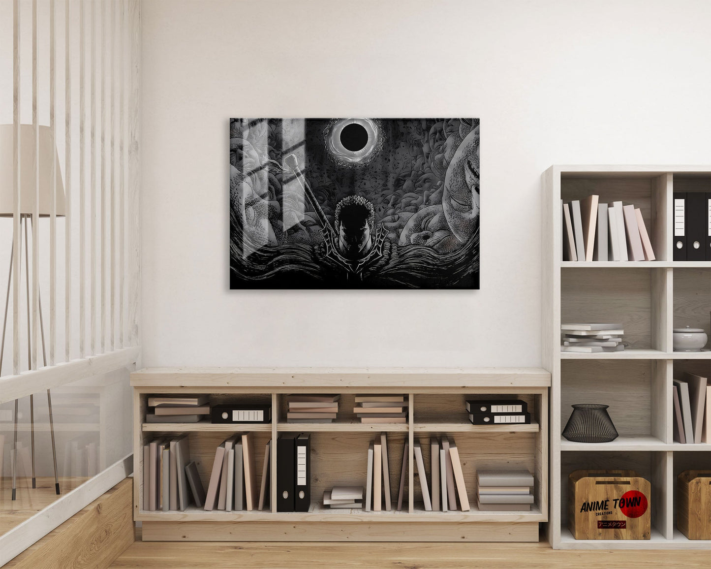 Anime Town Creations Metal Poster Landscape Beserk Black and White 24" x 16" Home Goods - Anime Berserk Metal Poster
