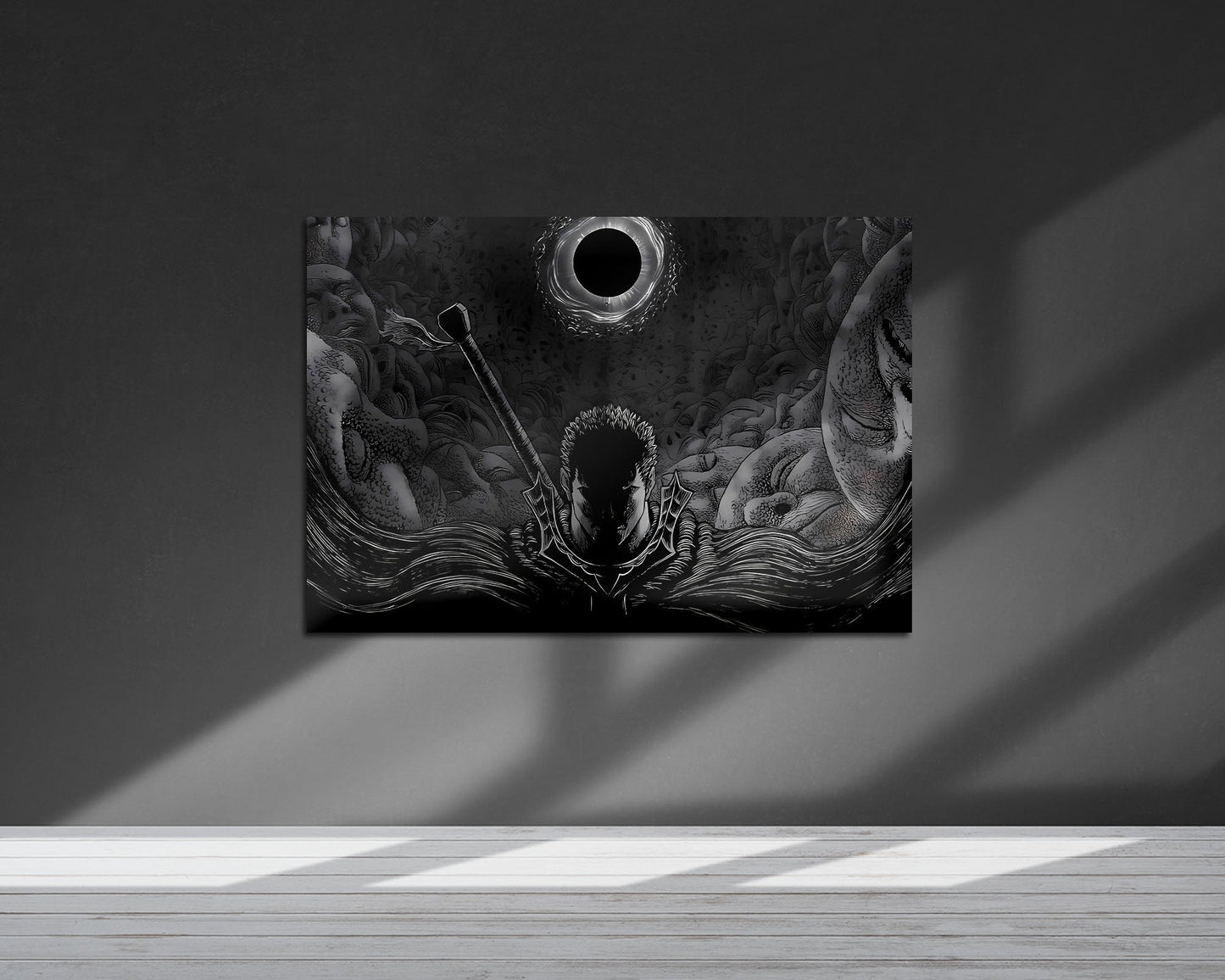 Anime Town Creations Metal Poster Landscape Beserk Black and White 36" x 24" Home Goods - Anime Berserk Metal Poster