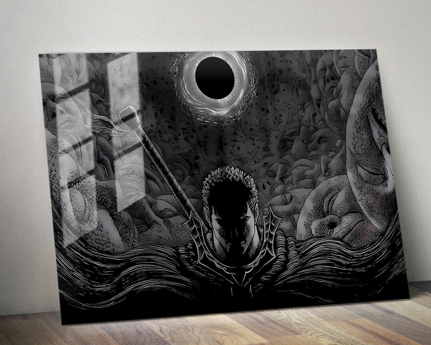 Anime Town Creations Metal Poster Landscape Beserk Black and White 36" x 24" Home Goods - Anime Berserk Metal Poster