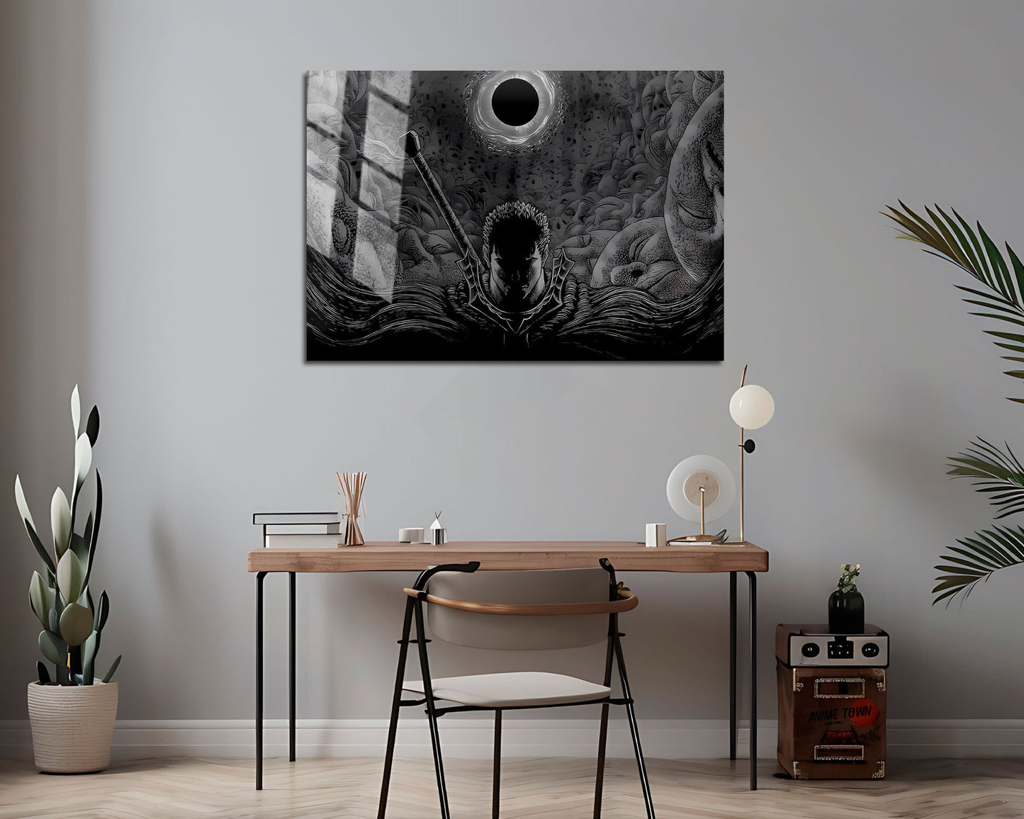 Anime Town Creations Metal Poster Landscape Beserk Black and White 7" x 5" Home Goods - Anime Berserk Metal Poster