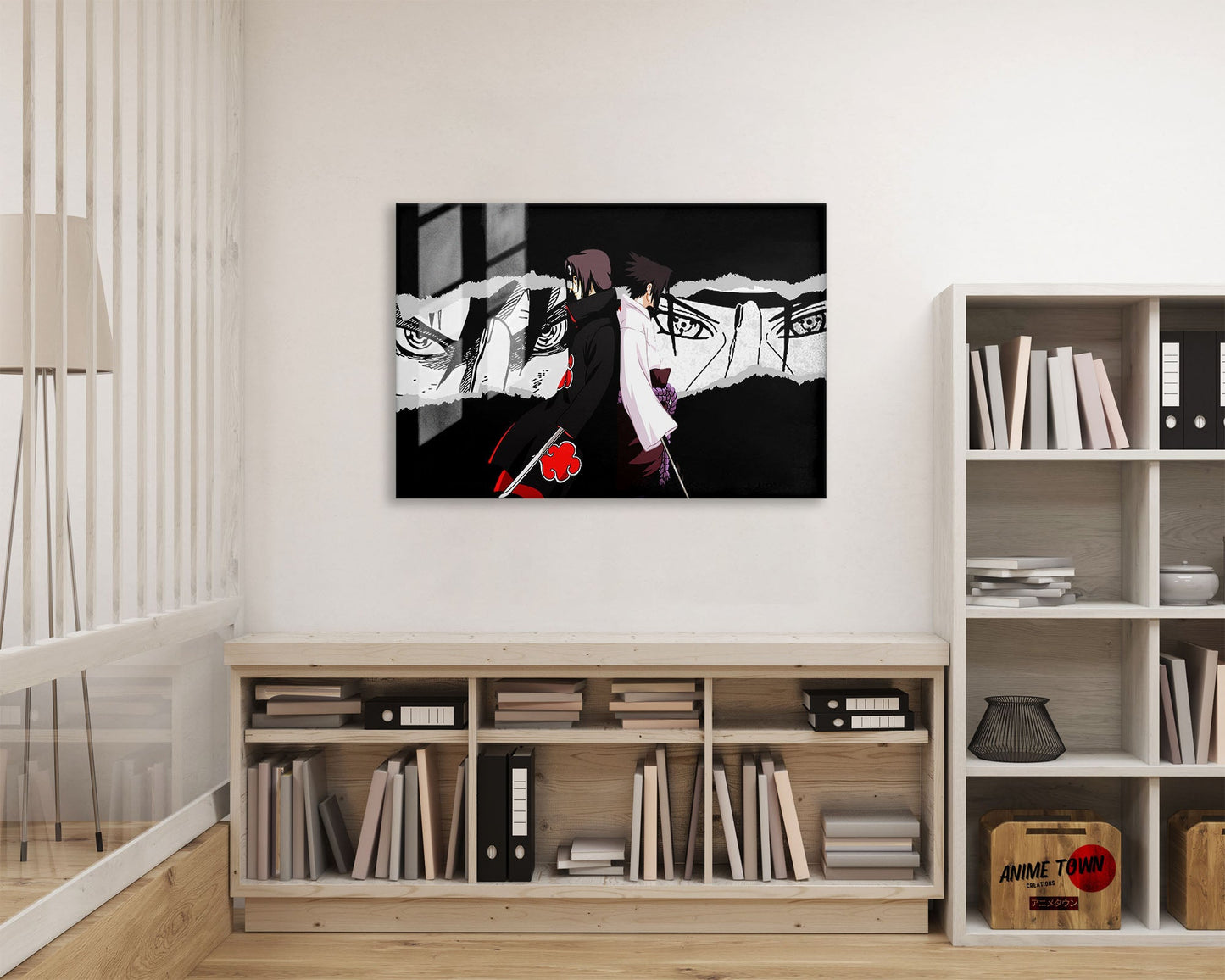 Anime Town Creations Metal Poster Landscape Itachi Sasuke Brothers 24" x 16" Home Goods - Anime Naruto Metal Poster