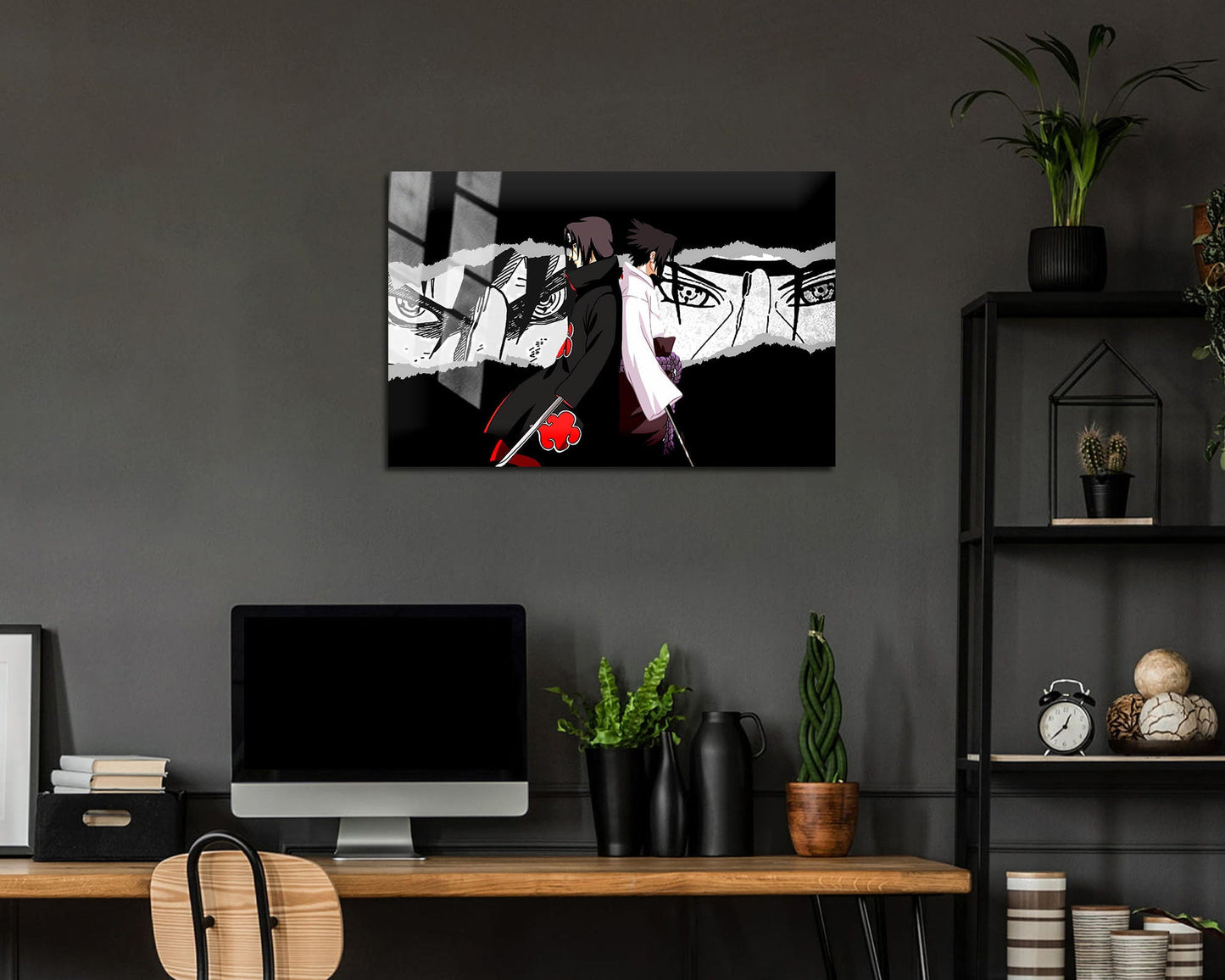 Anime Town Creations Metal Poster Landscape Itachi Sasuke Brothers 24" x 16" Home Goods - Anime Naruto Metal Poster