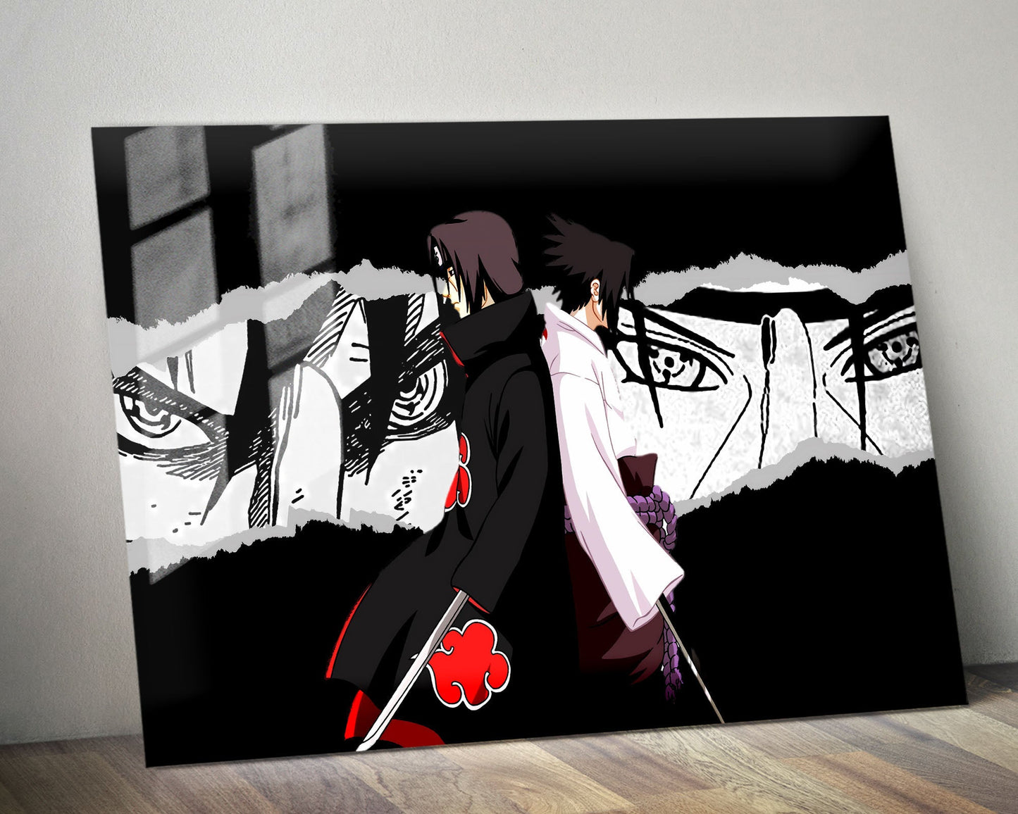Anime Town Creations Metal Poster Landscape Itachi Sasuke Brothers 36" x 24" Home Goods - Anime Naruto Metal Poster