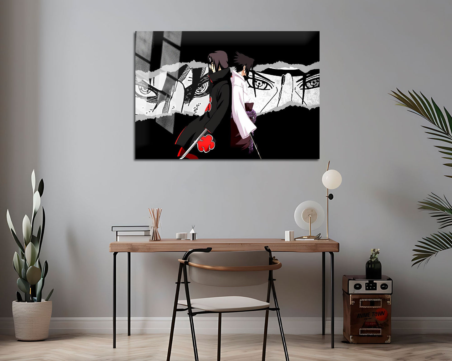 Anime Town Creations Metal Poster Landscape Itachi Sasuke Brothers 7" x 5" Home Goods - Anime Naruto Metal Poster