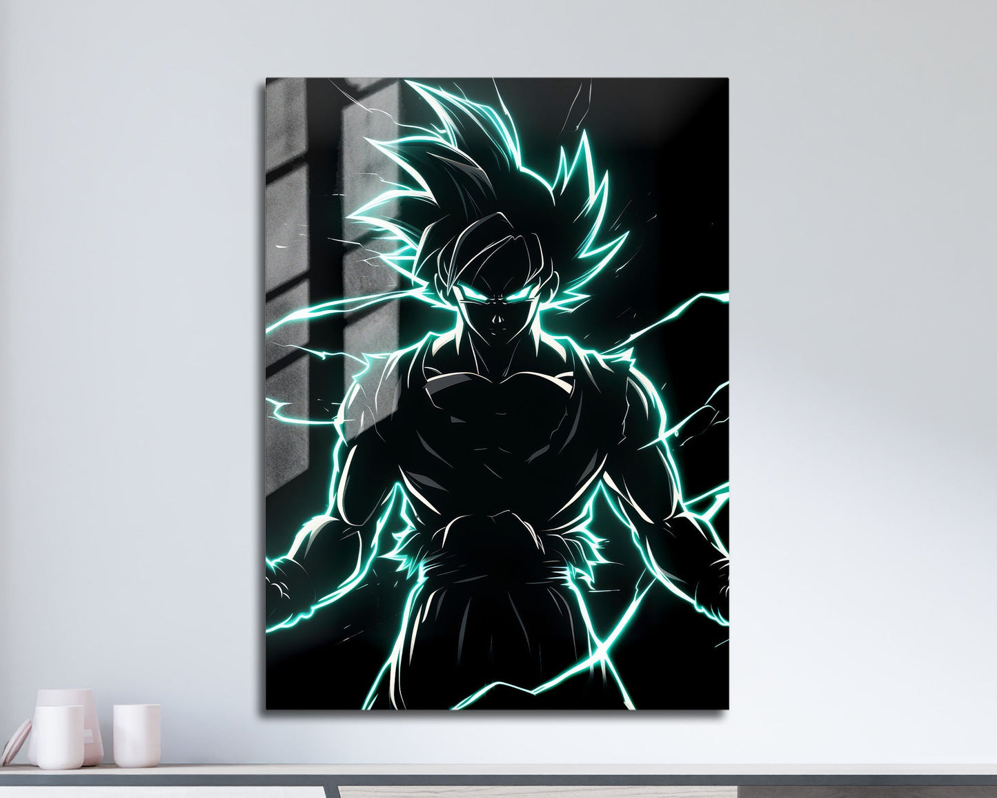 Anime Town Creations Metal Poster Dragon Ball Neon Green Goku 11" x 17" Home Goods - Anime Dragon Ball Metal Poster