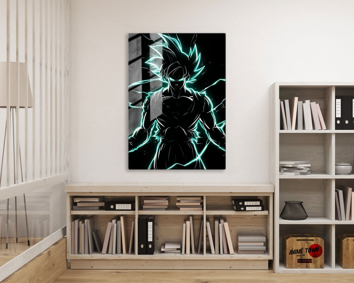 Anime Town Creations Metal Poster Dragon Ball Neon Green Goku 16" x 24" Home Goods - Anime Dragon Ball Metal Poster