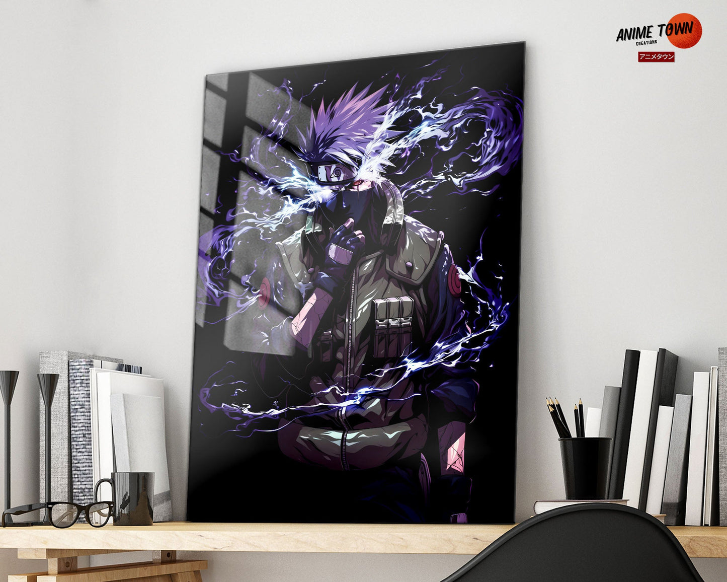 Anime Town Creations Metal Poster Kakashi Hatake Portrait 16" x 24" Home Goods - Anime Naruto Metal Poster