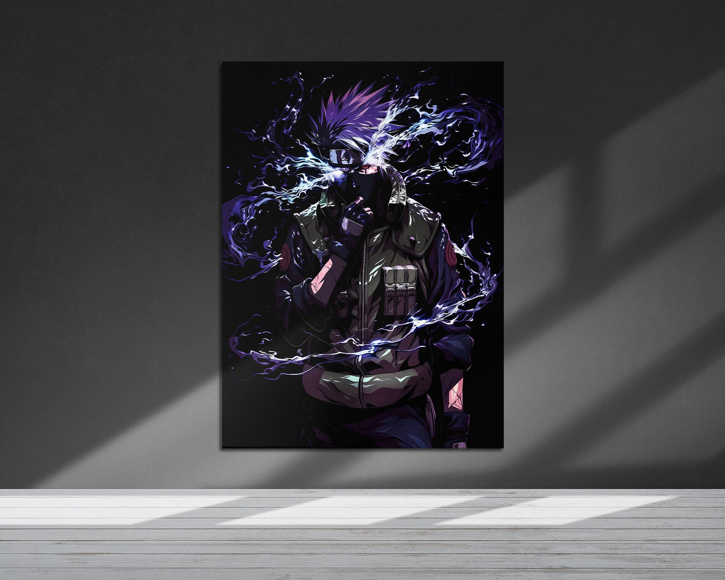 Anime Town Creations Metal Poster Kakashi Hatake Portrait 5" x 7" Home Goods - Anime Naruto Metal Poster