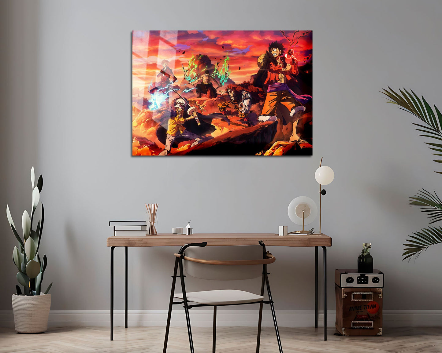 One Piece Crew Flames Metal Poster