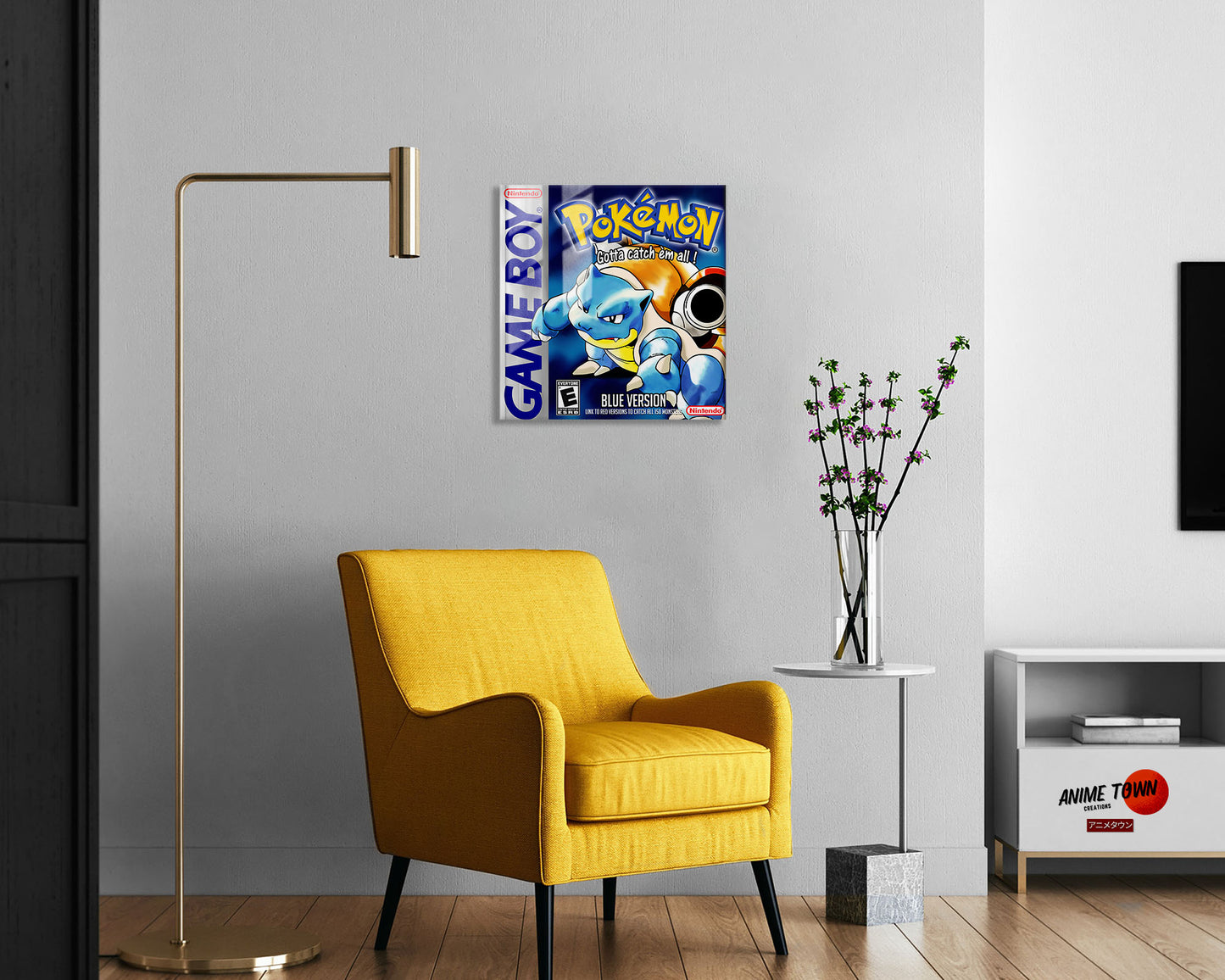 Pokemon Blue Blastoise Gameboy Cover Metal Poster