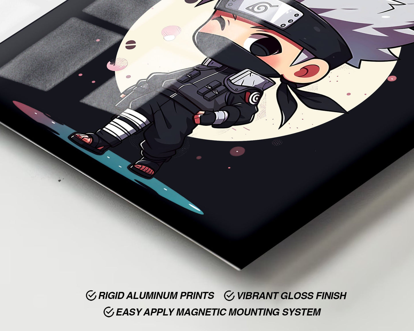Anime Town Creations Metal Poster Square Chibi Kakashi 10" x 10" Home Goods - Anime Naruto Metal Poster