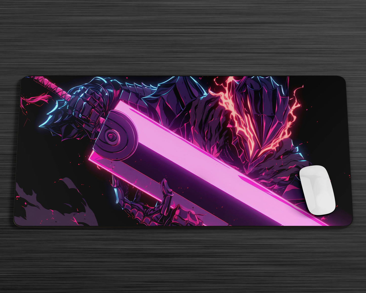 Anime Town Creations Mouse Pad Berserk Guts Neon Gaming Mouse Pad Accessories - Anime Berserk Gaming Mouse Pad