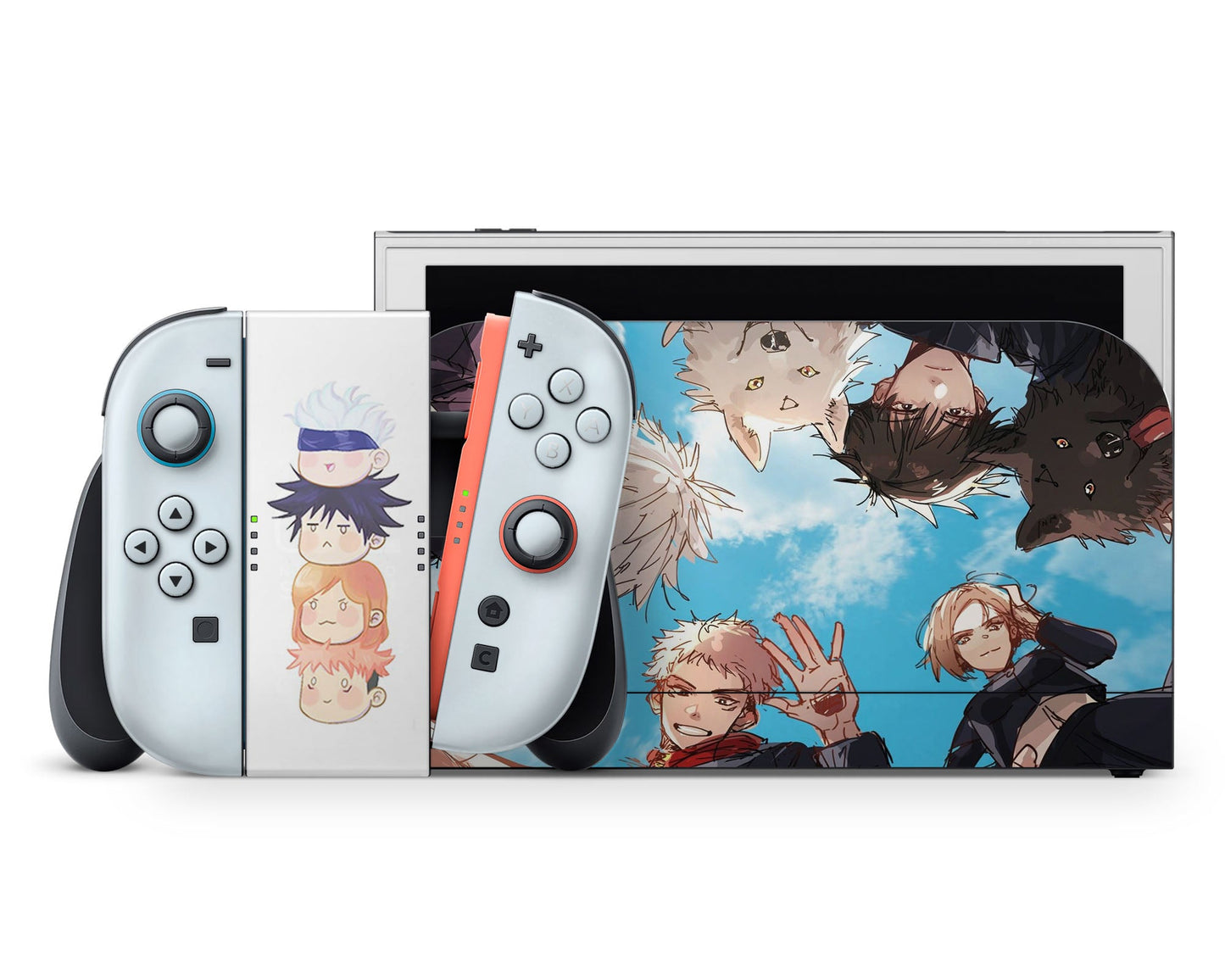 Anime Town Creations Nintendo Switch 2 Jujutsu Kaisen Sky Blue Vinyl +Tempered Glass Skins - Anime Jujutsu Kaisen Switch 2 Skin