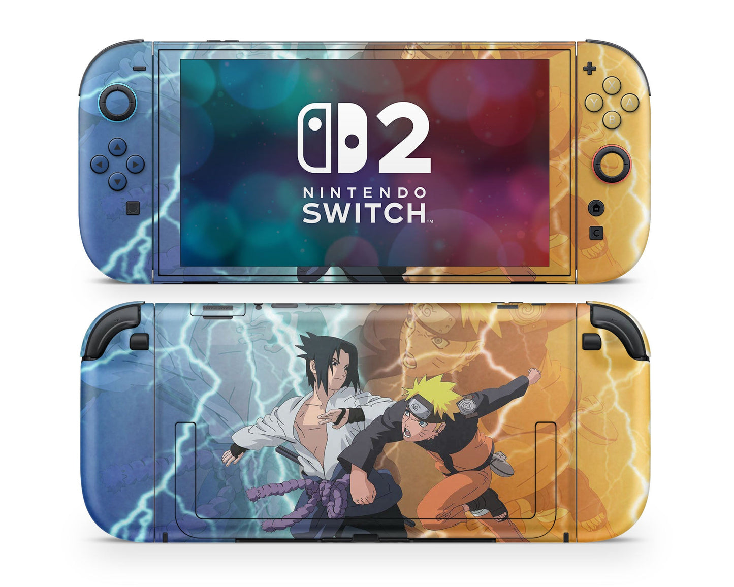 Anime Town Creations Nintendo Switch 2 Naruto vs. Sasuke Vinyl only Skins - Anime Naruto Switch 2 Skin