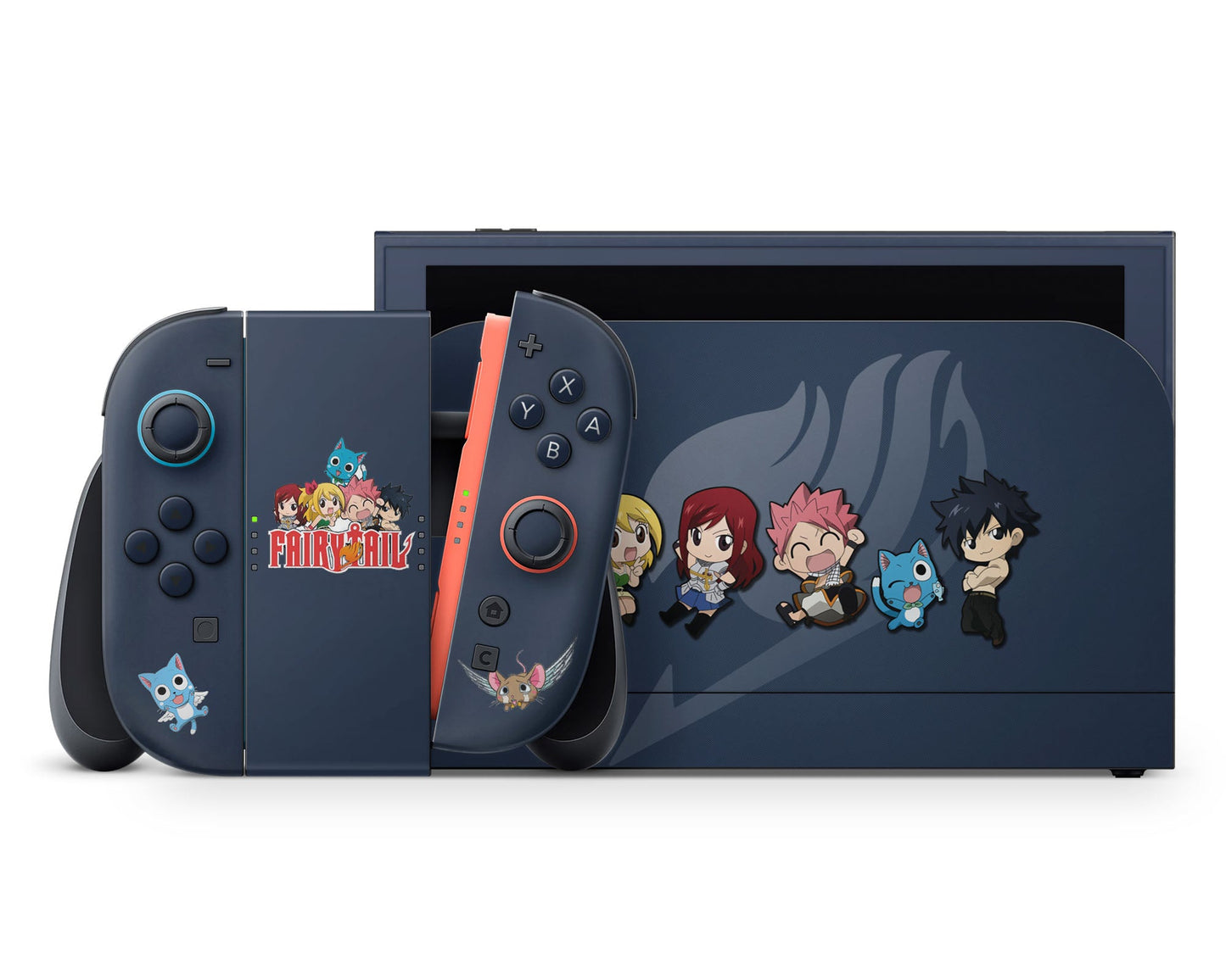 Anime Town Creations Nintendo Switch 2 Fairy Tail Chibi Wizards Vinyl +Tempered Glass Skins - Anime Fairy Tail Switch 2 Skin