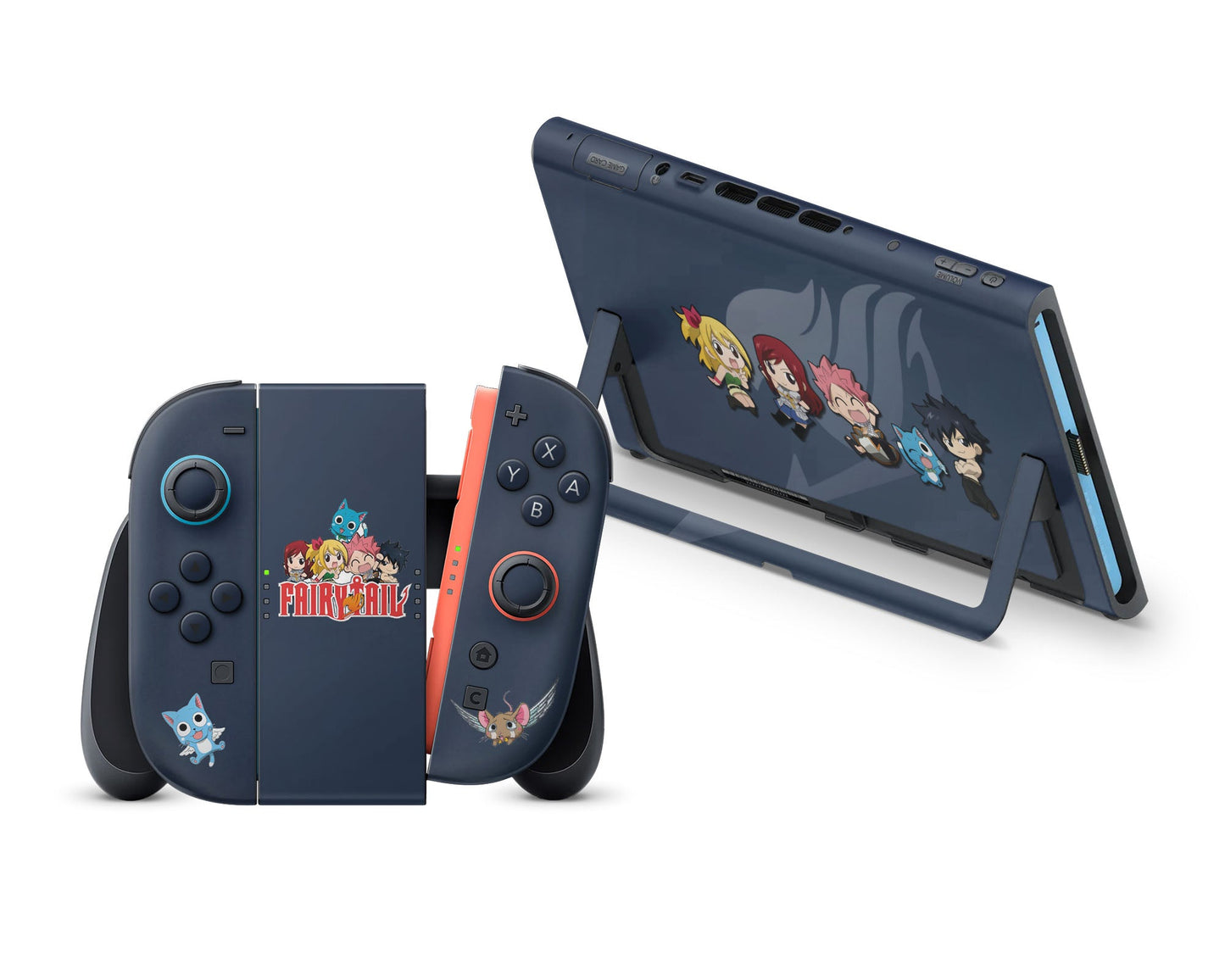 Anime Town Creations Nintendo Switch 2 Fairy Tail Chibi Wizards Vinyl +Tempered Glass Skins - Anime Fairy Tail Switch 2 Skin