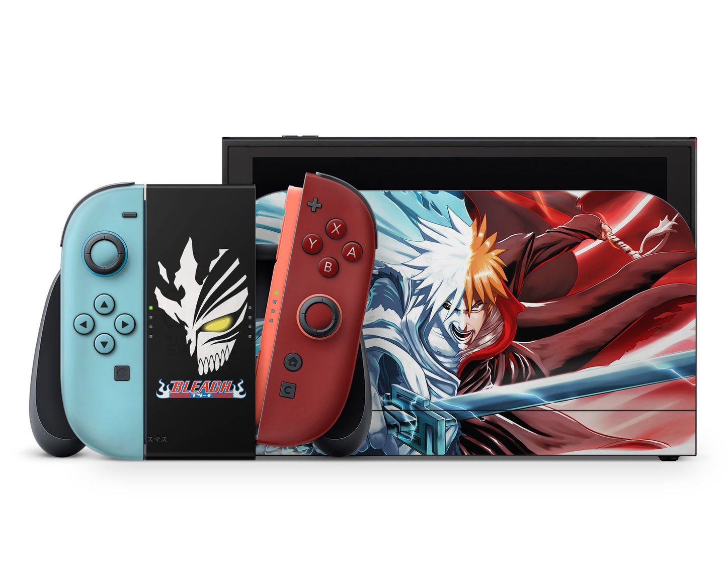 Anime Town Creations Nintendo Switch 2 Bleach Ichigo vs Zangetsu Vinyl +Tempered Glass Skins - Anime Bleach Switch 2 Skin