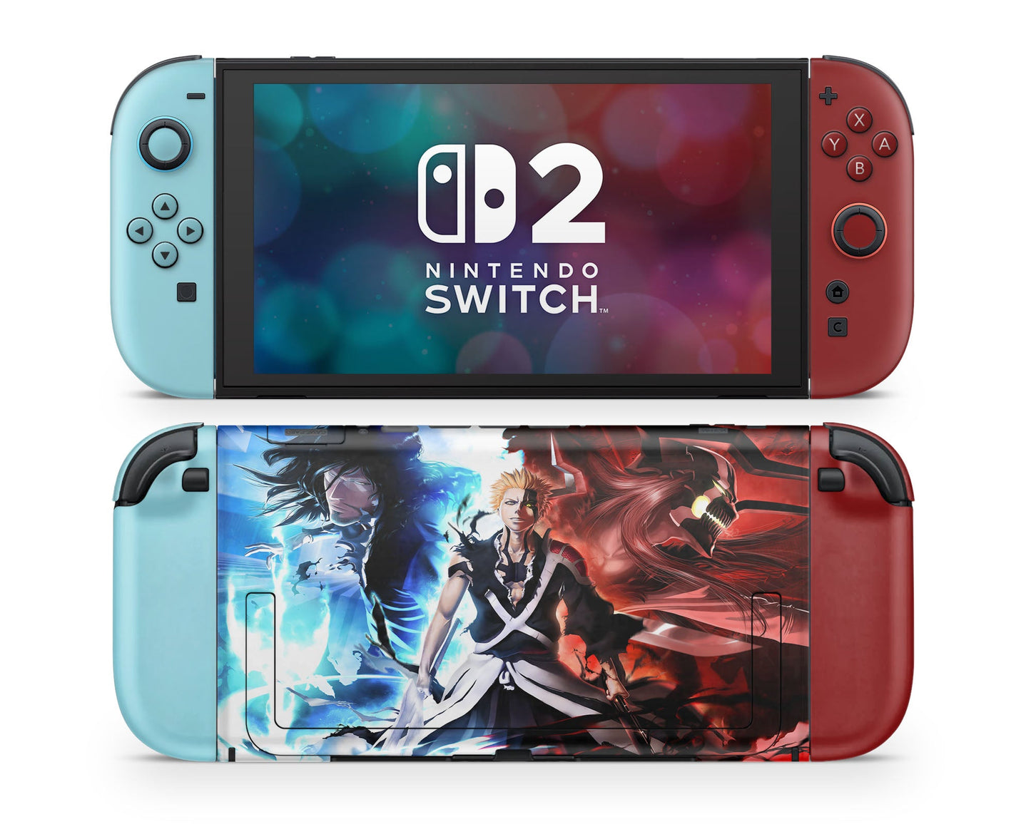 Anime Town Creations Nintendo Switch 2 Bleach Ichigo vs Zangetsu Vinyl only Skins - Anime Bleach Switch 2 Skin
